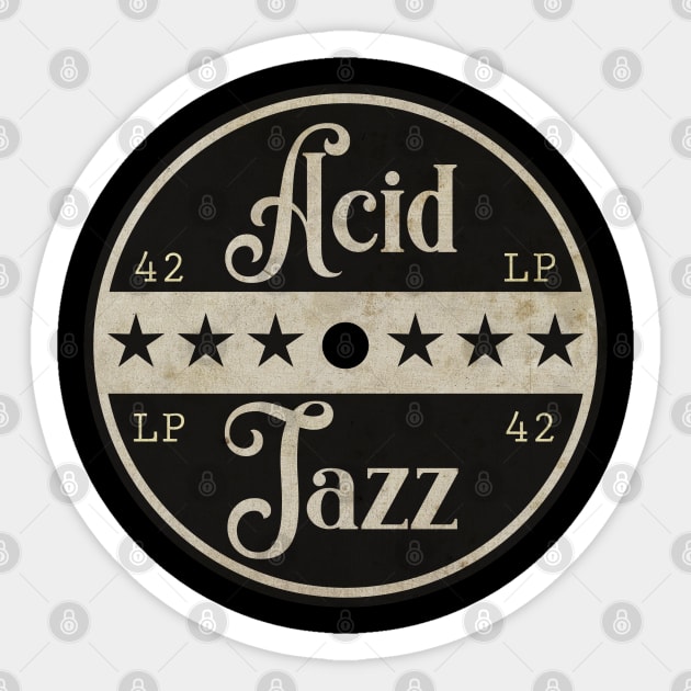 Acid Jazz Vintage LP Sticker by CTShirts